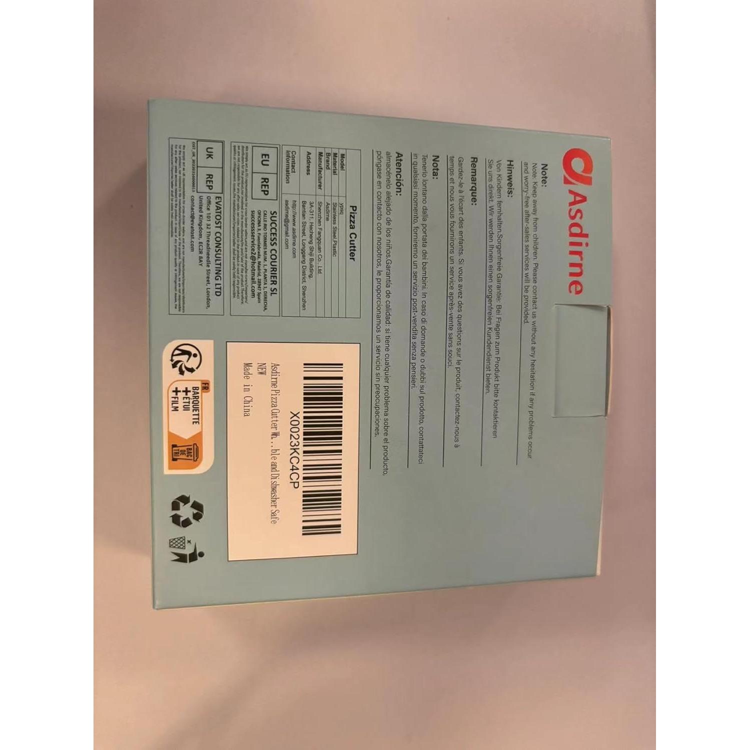 Cortador de Pizza Asdirne con Cubierta Protectora 10 cm