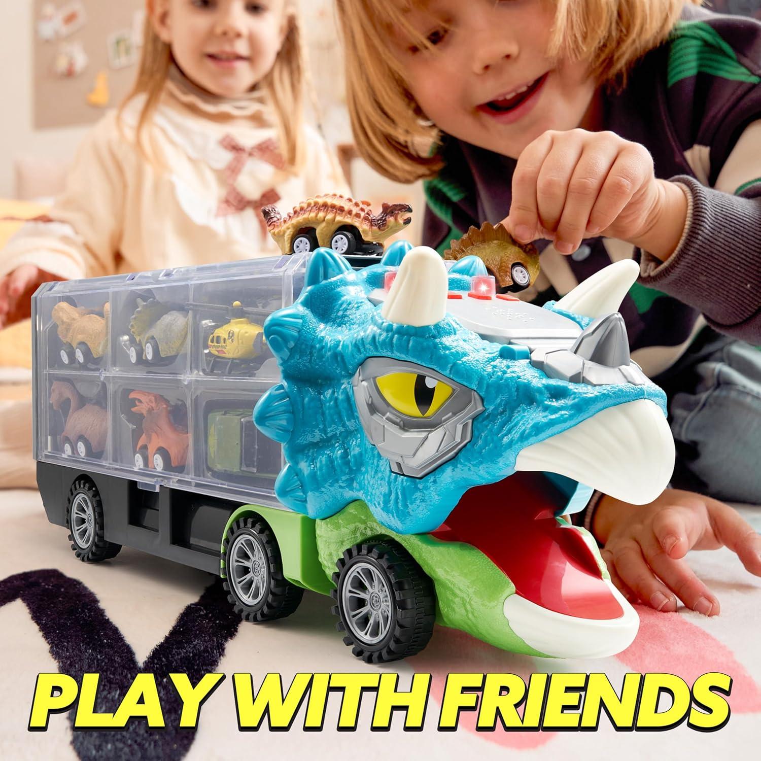 Camión Transportador Joyin Triceratops 13 en 1 con Coches