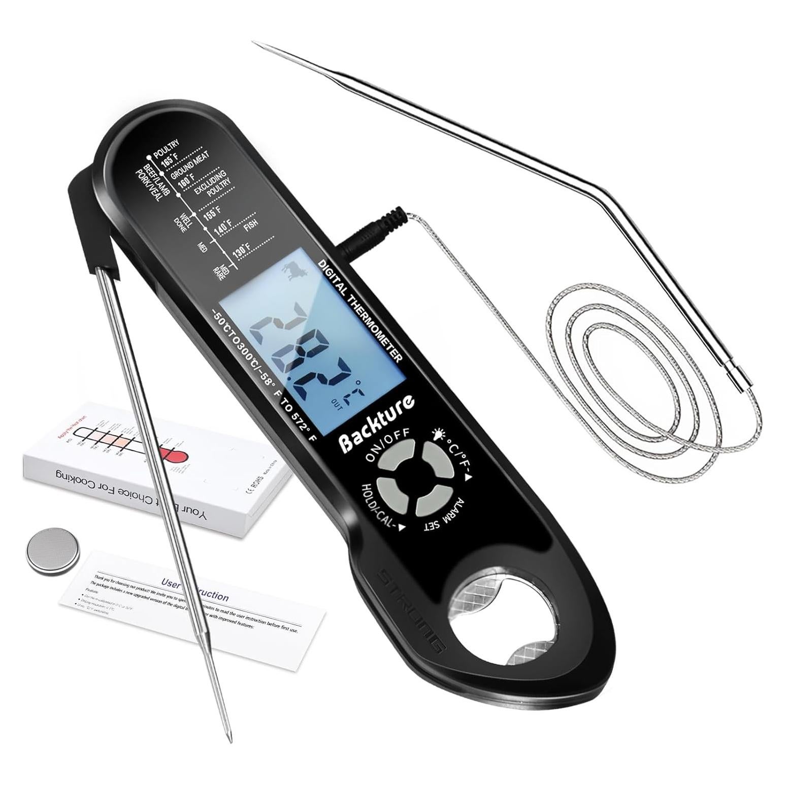 Termómetro Digital para Carne Magodey con Alarma y Cable 12m