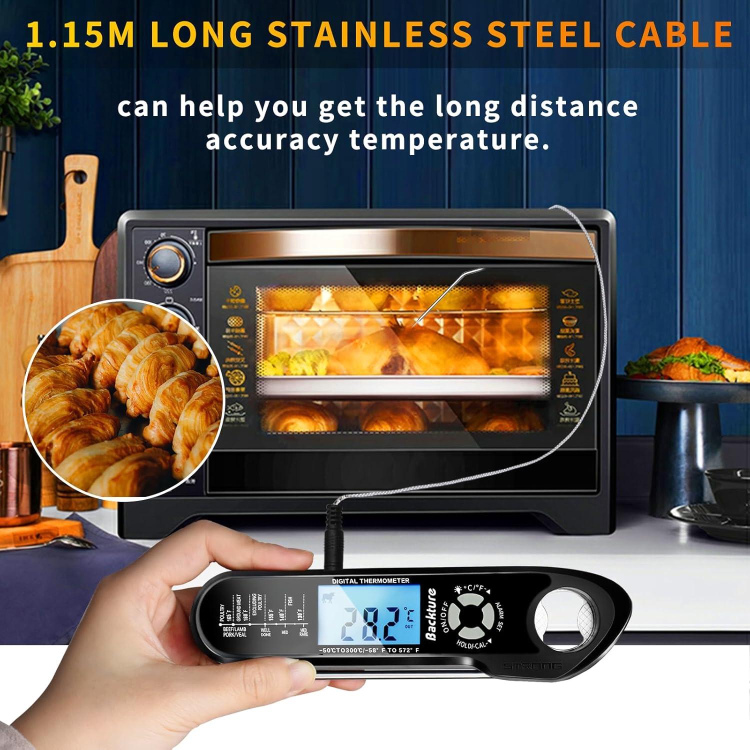 Termómetro Digital para Carne Magodey con Alarma y Cable 12m