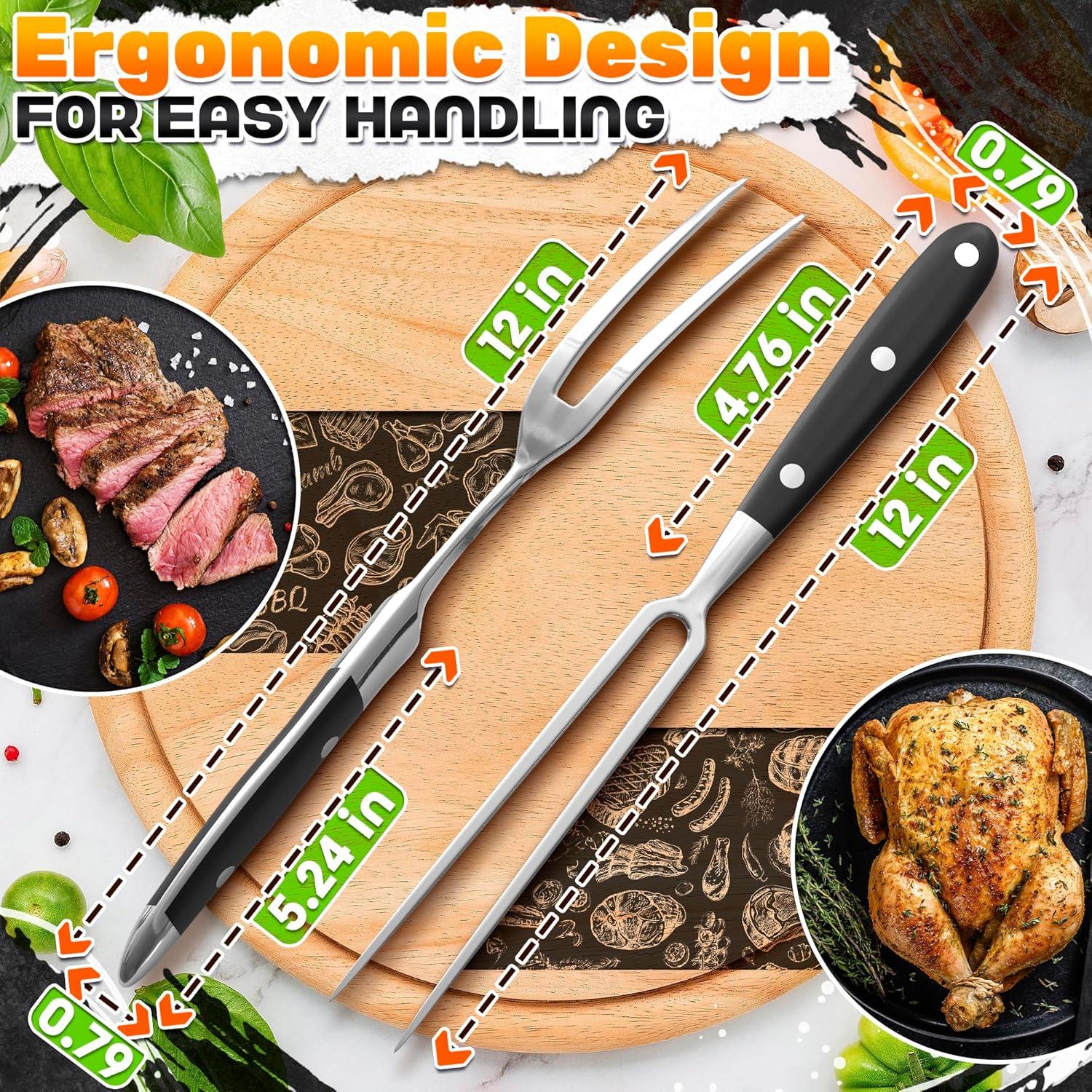 Tenedor de Carne Lagarto Set de 2 Acero Inoxidable 30.48 cm