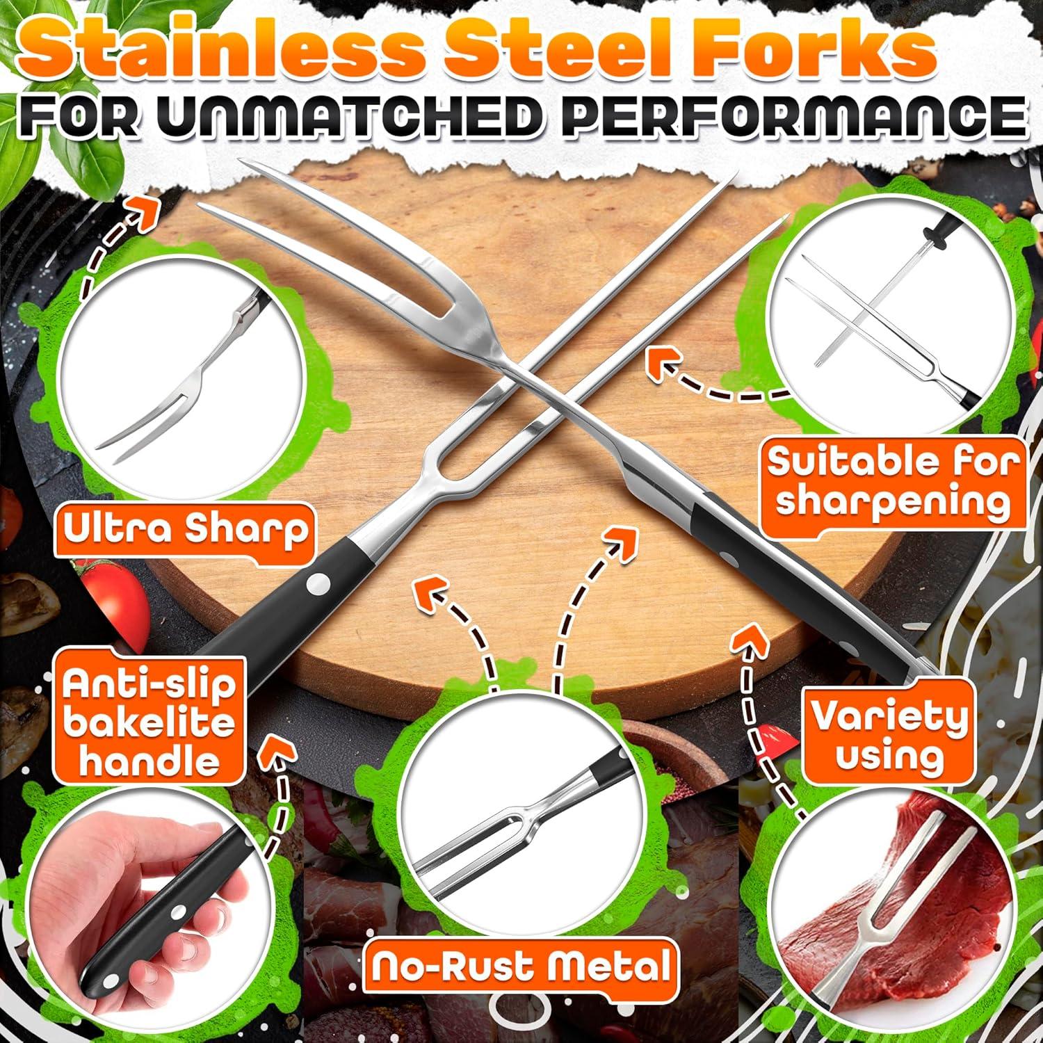 Tenedor de Carne Lagarto Set de 2 Acero Inoxidable 30.48 cm