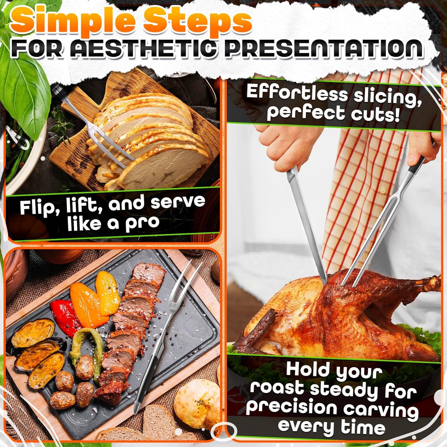 Tenedor de Carne Lagarto Set de 2 Acero Inoxidable 30.48 cm