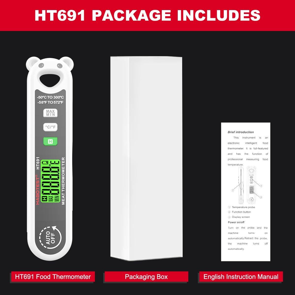 Termómetro Digital de Carne HABOTEST Ultra Rápido IP67