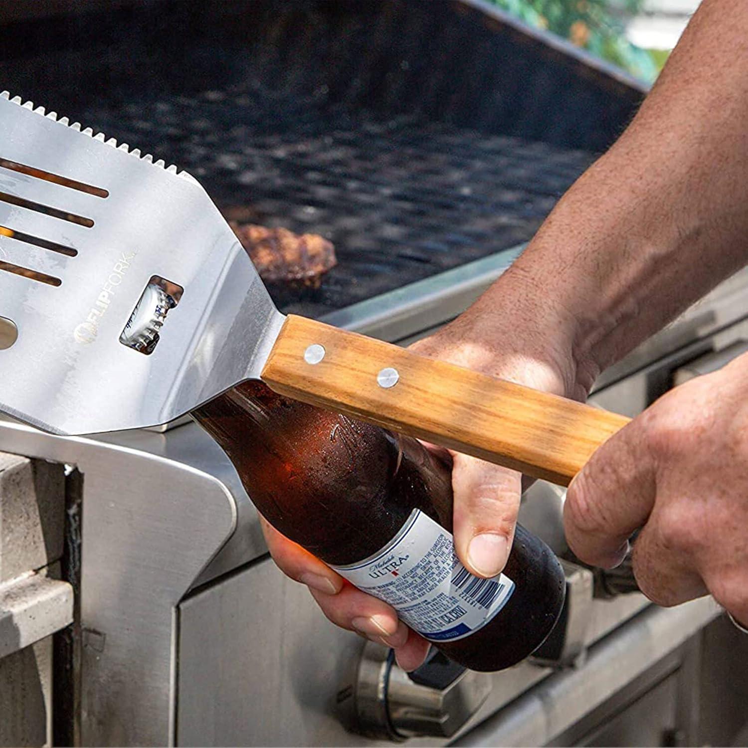 Kit de BBQ 8 en 1 FlipFork con Termómetro y Guantes