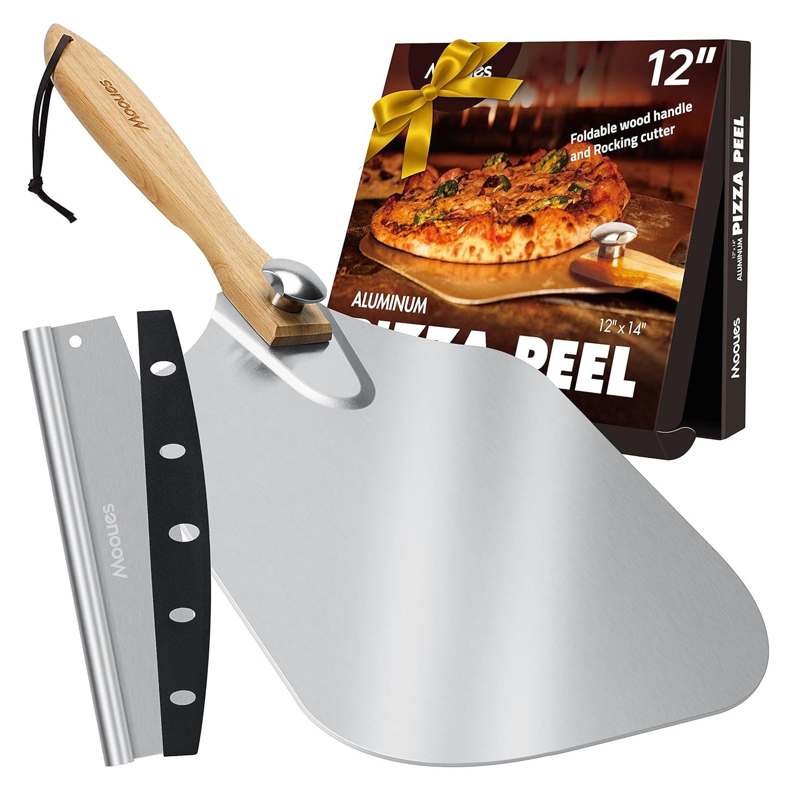 Espátula de Pizza Mooues 30 cm Aluminio con Mango Plegable