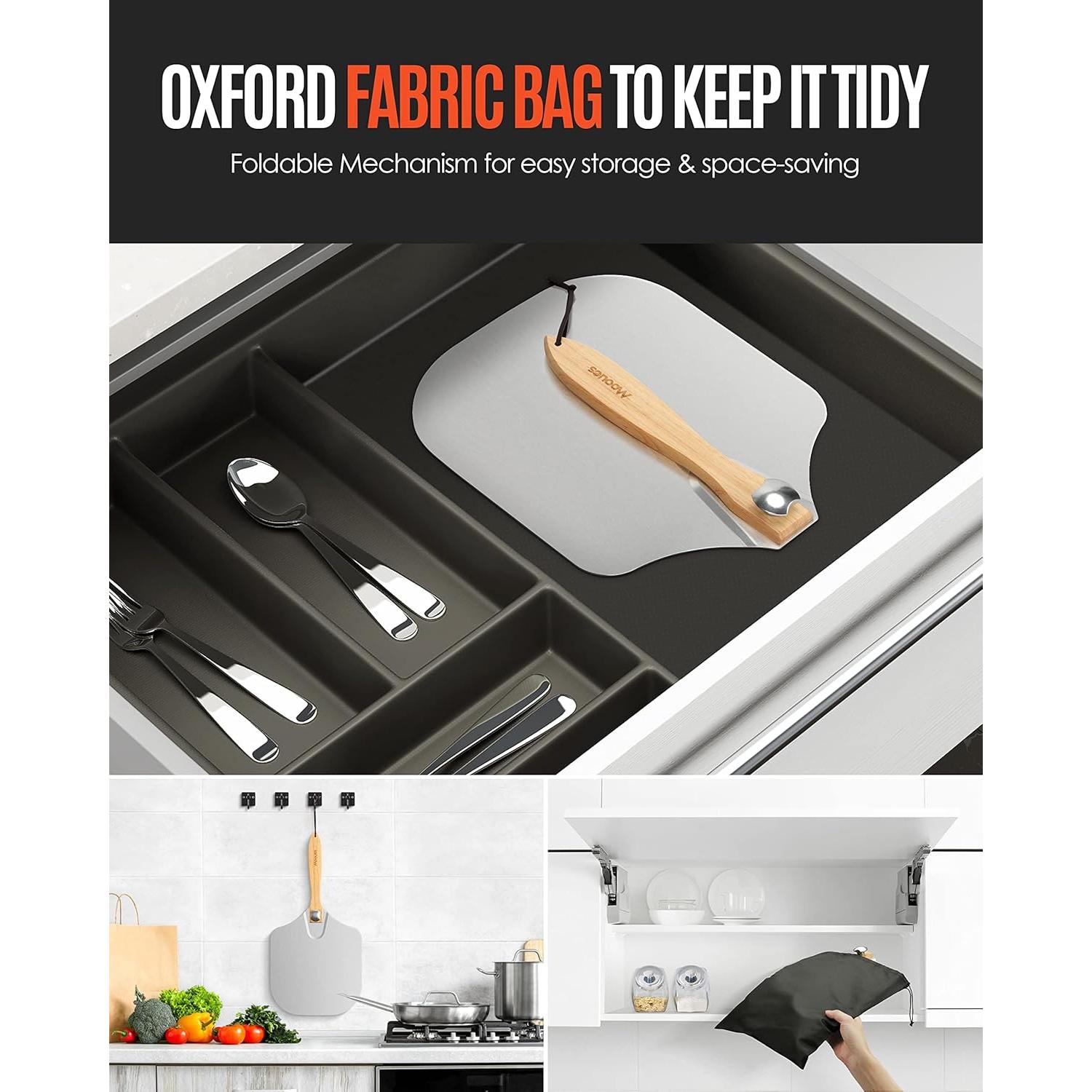 Espátula de Pizza Mooues 30 cm Aluminio con Mango Plegable