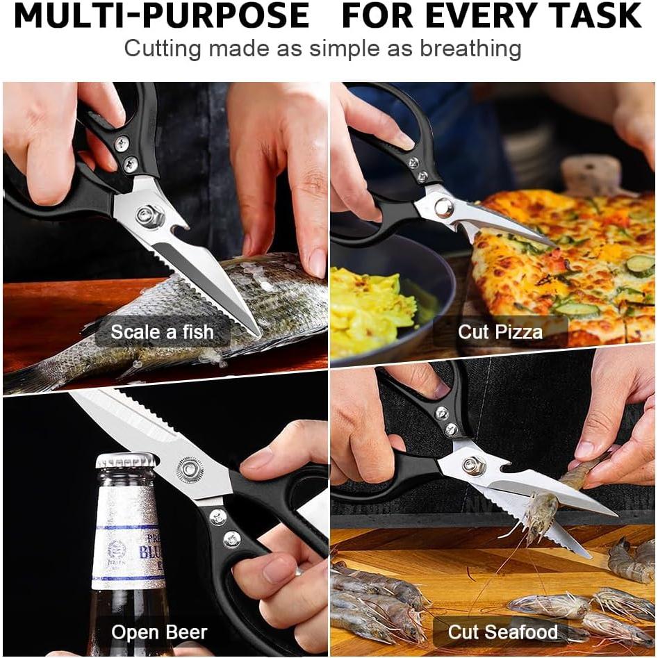 Tijeras de Cocina OneBom 2 Piezas Acero Inoxidable Afiladas