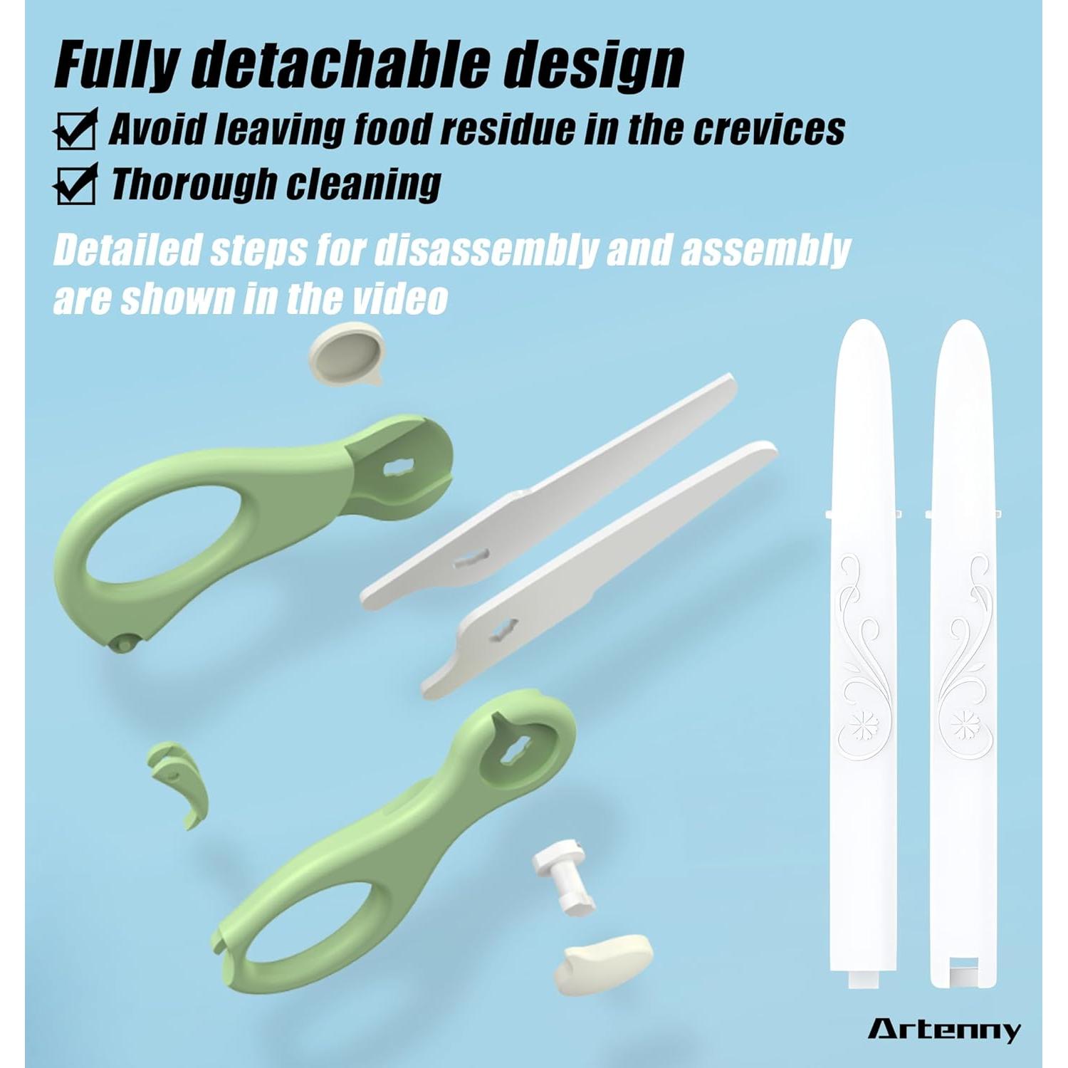 Tijeras de Cerámica para Bebé Artenny con Estuche Verde