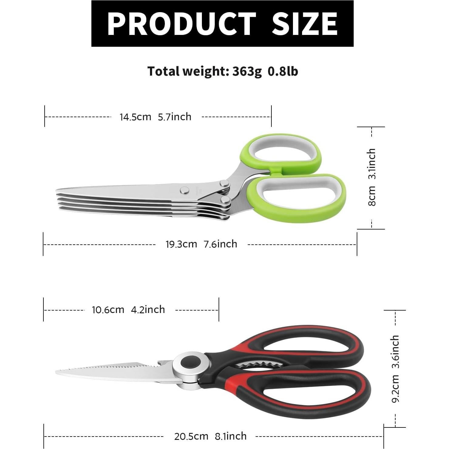 Juego de Tijeras de Cocina Vutyvve - Acero Inoxidable, 3 Piezas