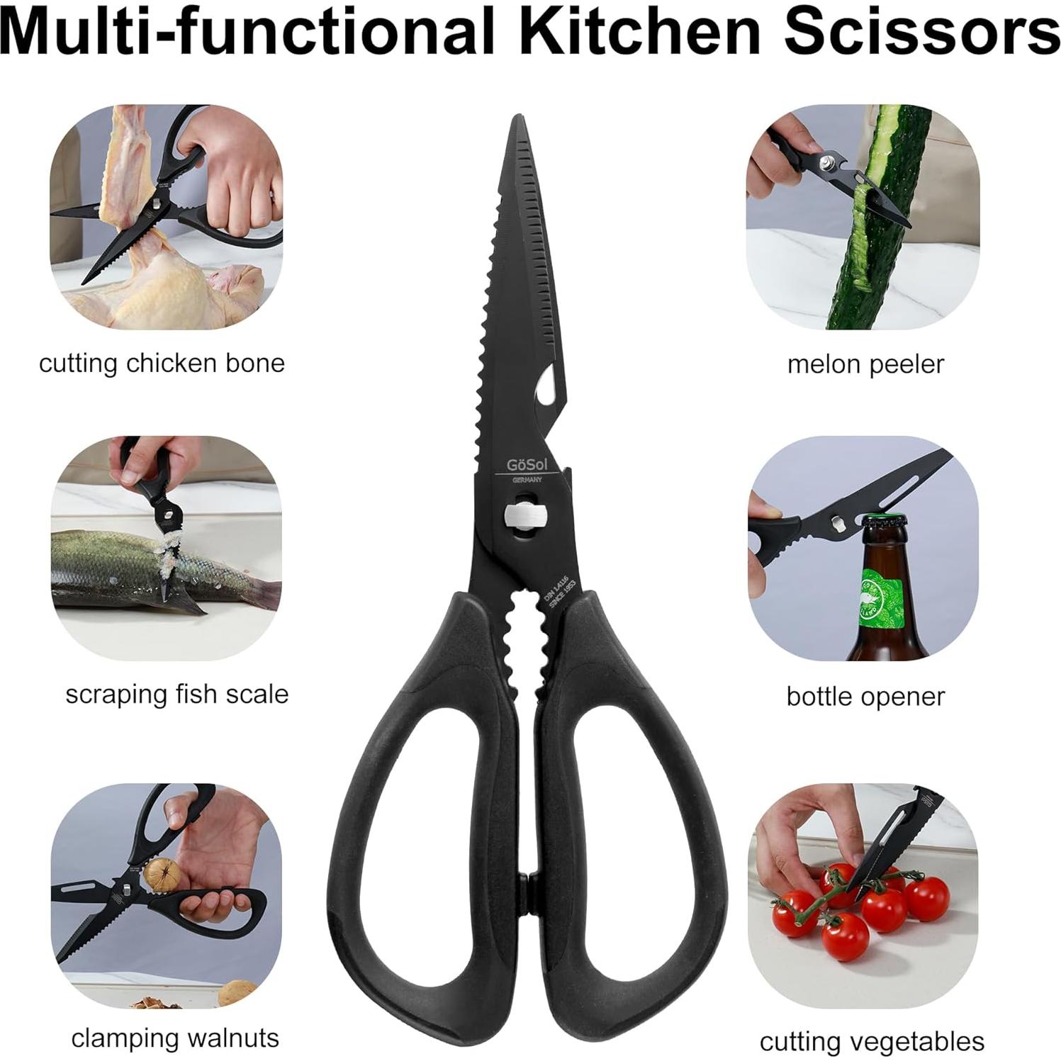 Tijeras de Cocina DARK EDGE 22.1 cm Acero Inoxidable Titanio Negro