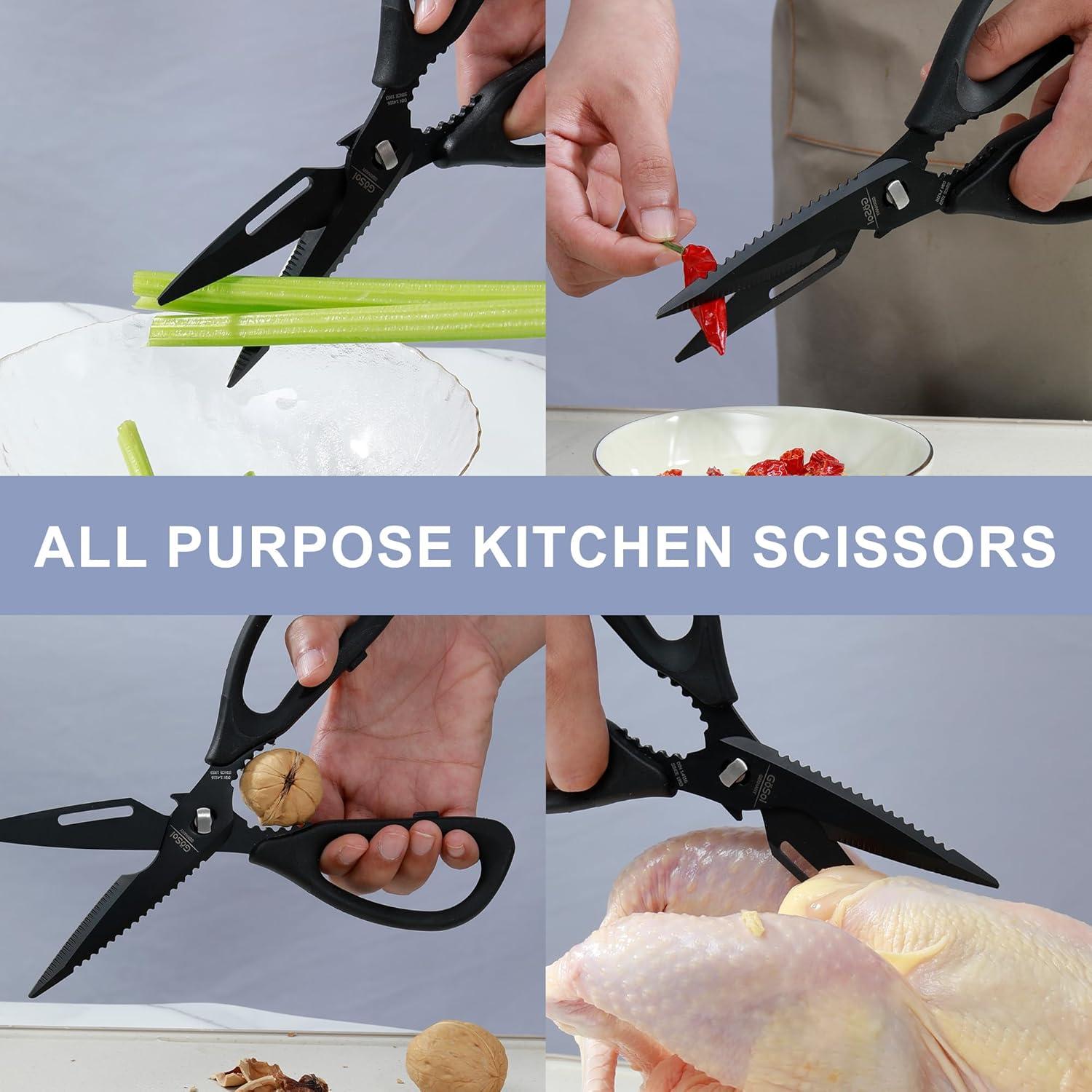 Tijeras de Cocina DARK EDGE 22.1 cm Acero Inoxidable Titanio Negro