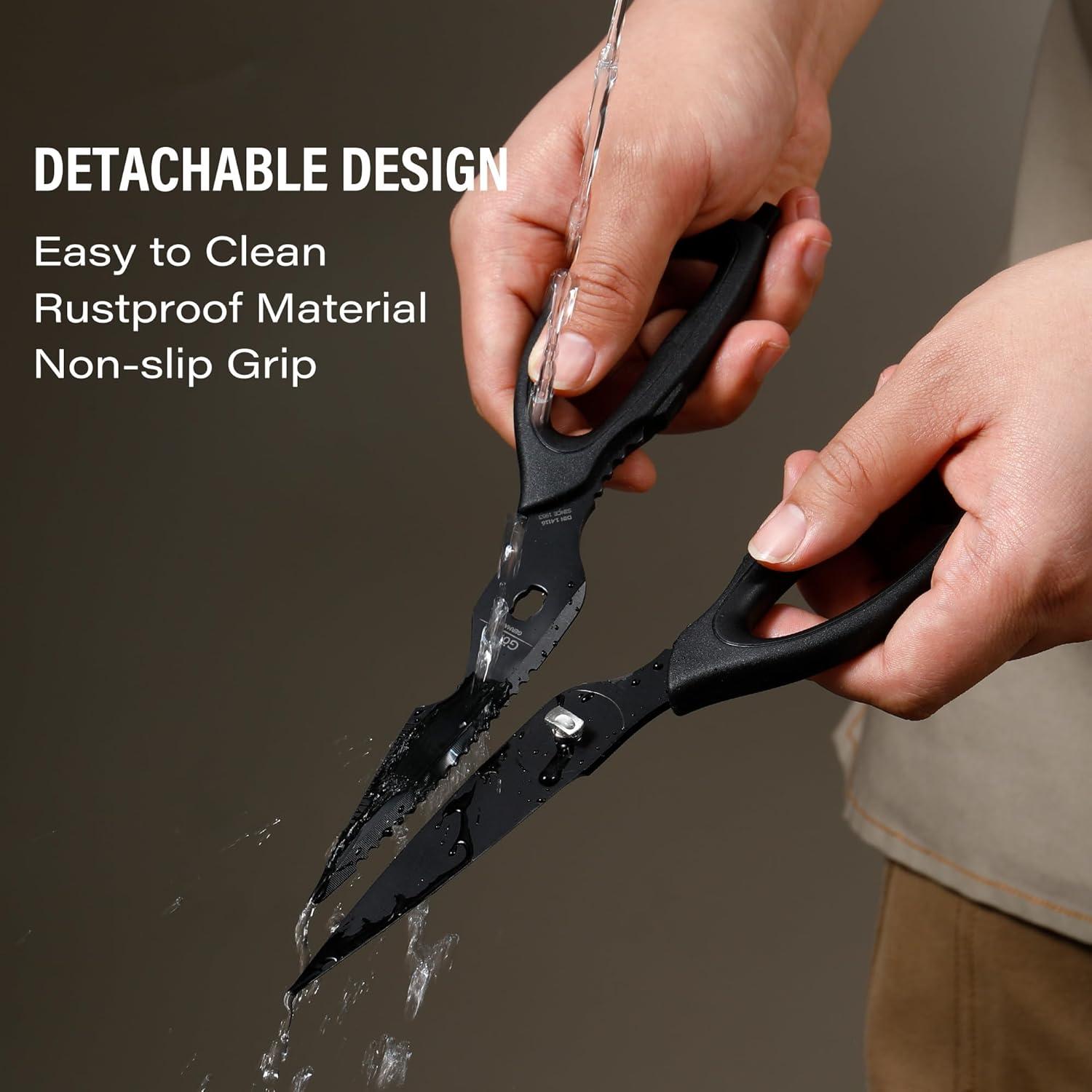 Tijeras de Cocina DARK EDGE 22.1 cm Acero Inoxidable Titanio Negro