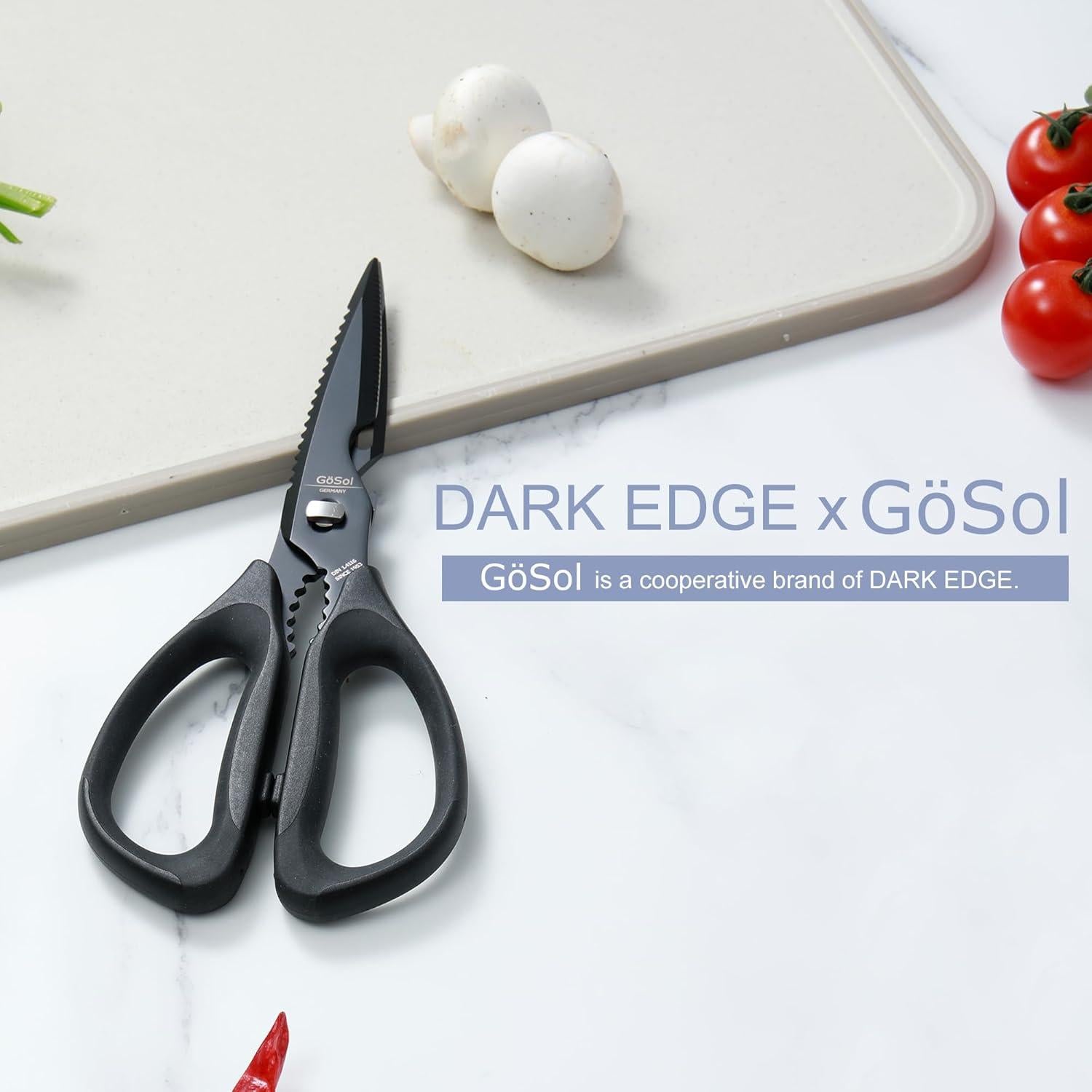 Tijeras de Cocina DARK EDGE 22.1 cm Acero Inoxidable Titanio Negro