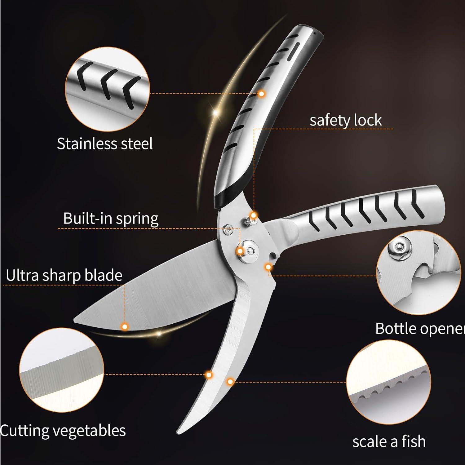 Tijeras de Cocina JGNYMG de Acero Inoxidable Uso Pesado