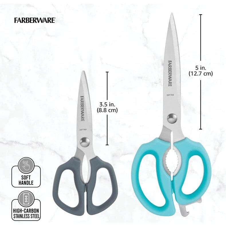 Tijeras de Cocina 4 en 1 Farberware Comfort Grip - 2 Piezas