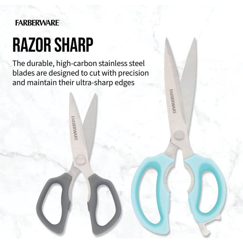 Tijeras de Cocina 4 en 1 Farberware Comfort Grip - 2 Piezas