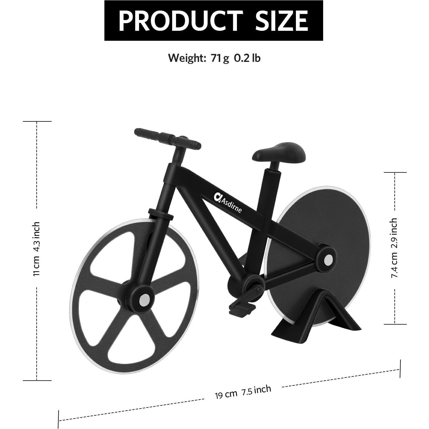 Cortador de Pizza Asdirne Bicicleta Acero Inoxidable 19 cm