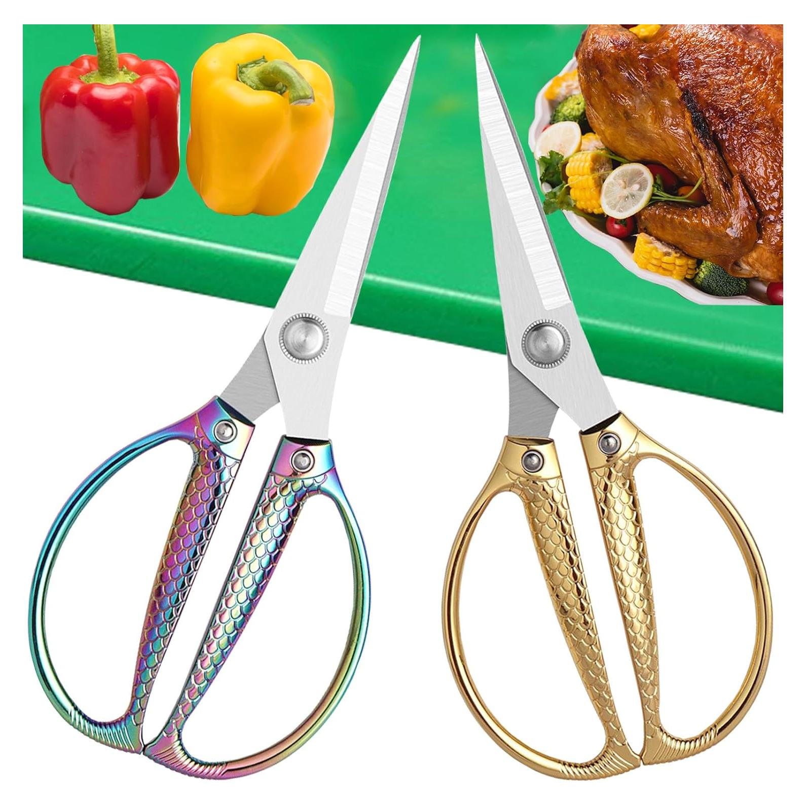 Tijeras de Cocina ANDONG 2 Piezas Acero Inoxidable Afiladas