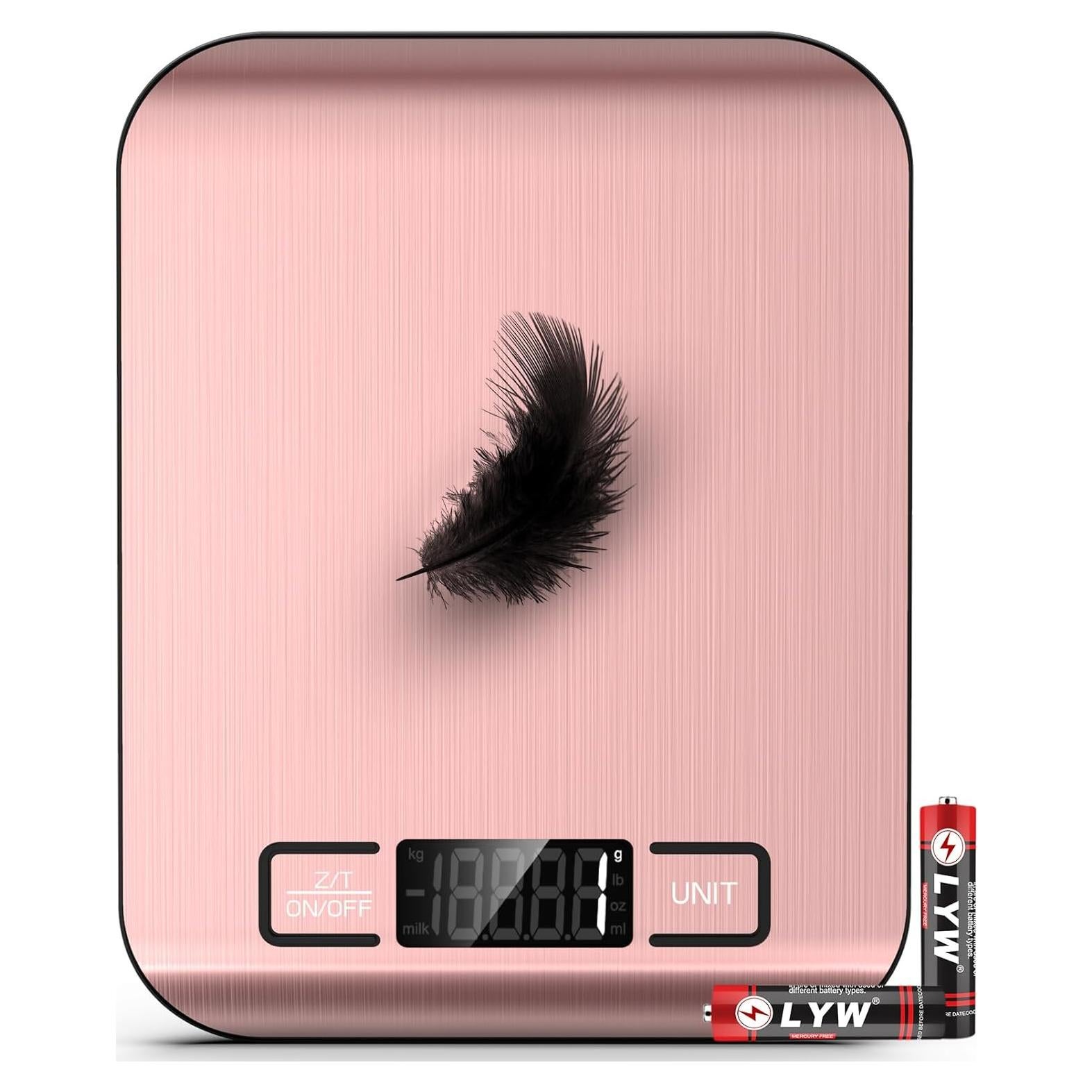 Balanza de Cocina Digital Mik-Nana 10 kg Rosa, LCD, Acero Inoxidable