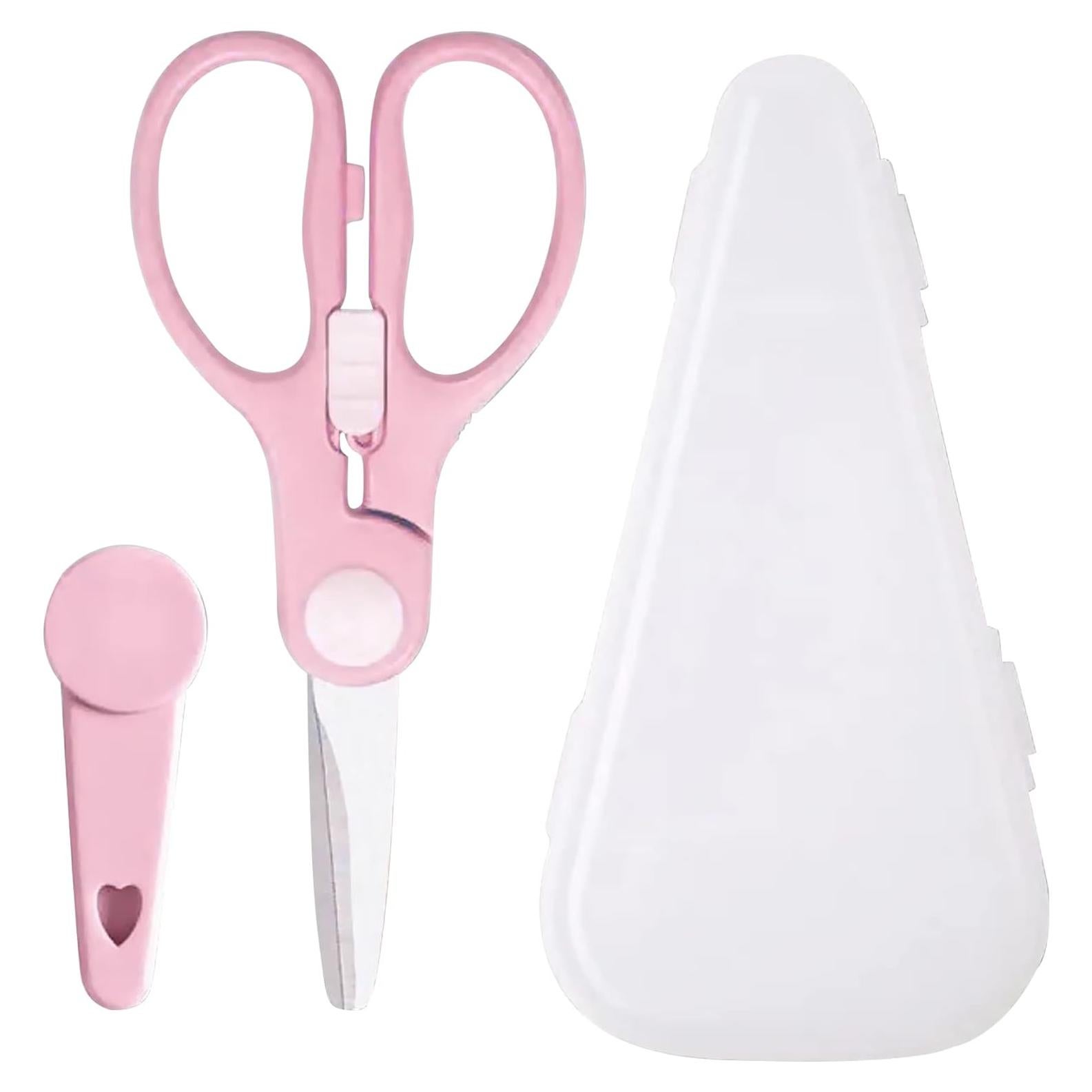 Tijeras para Comida de Bebé ATB Rosa, Acero Inoxidable, 15.5 cm