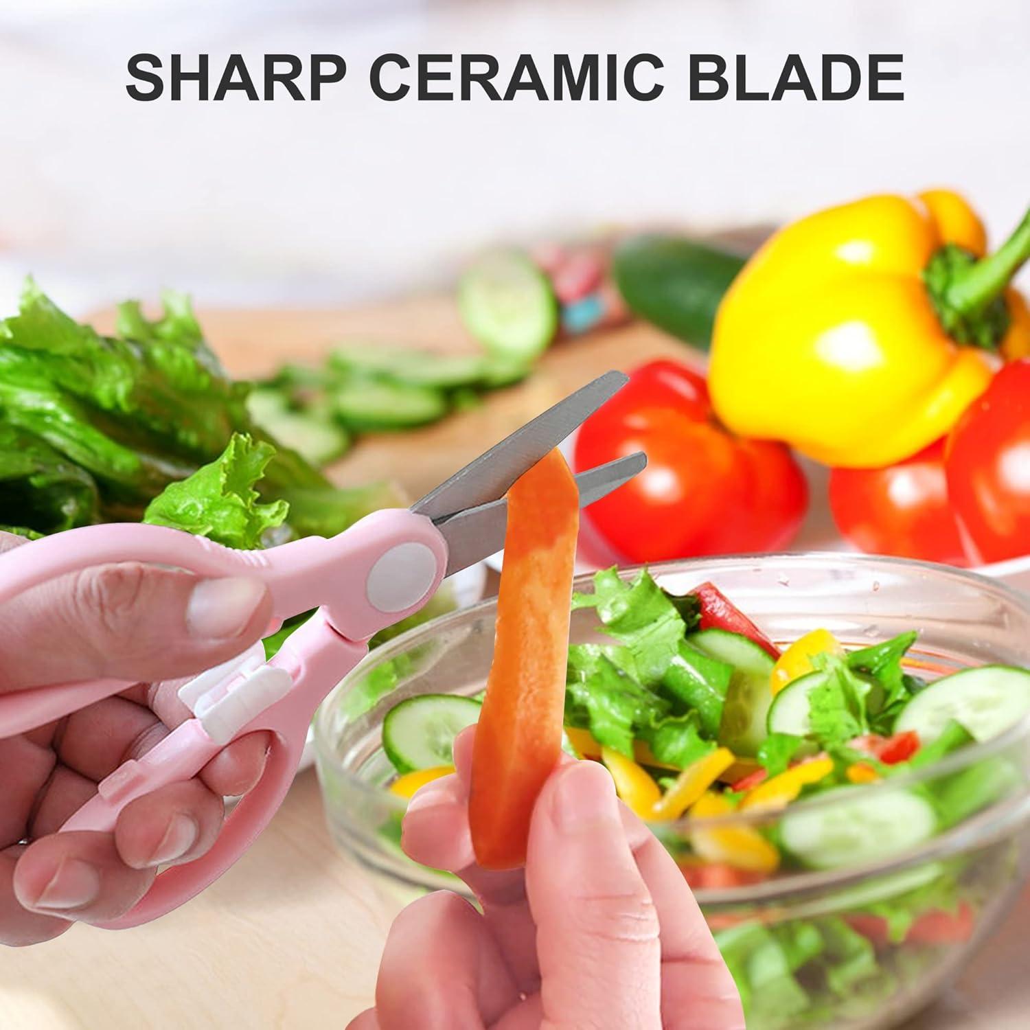 Tijeras para Comida de Bebé ATB Rosa, Acero Inoxidable, 15.5 cm