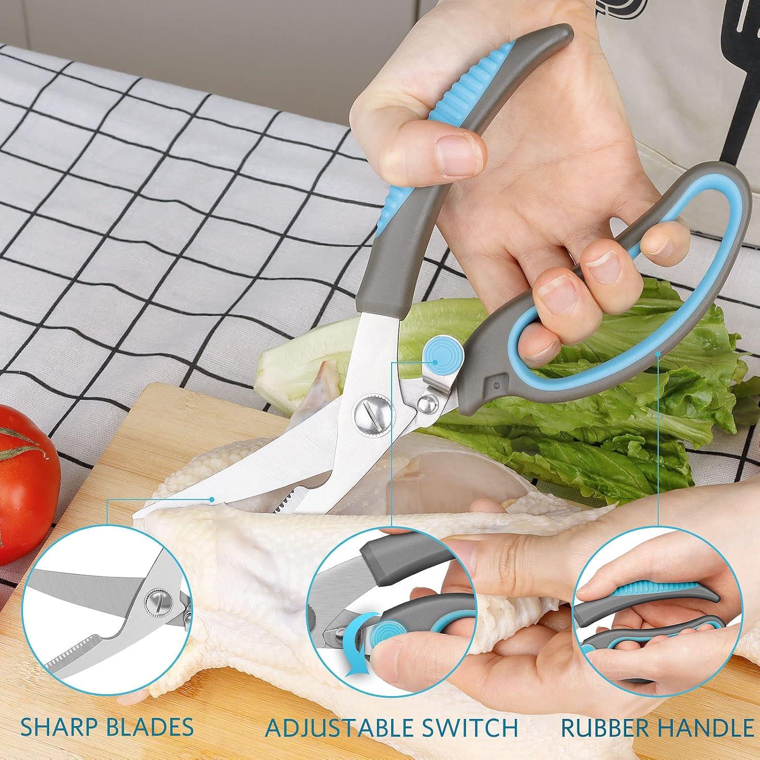 Juego de Tijeras de Cocina Asdirne, Acero Inoxidable, 5 Piezas