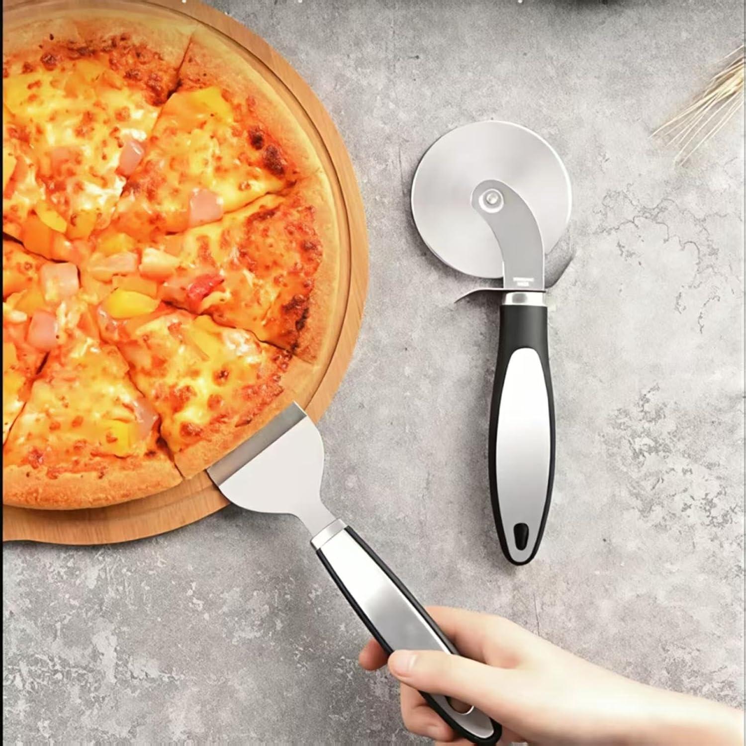 Cortador de Pizza KCUISHANW CSW525 con Espátula - Acero Inoxidable