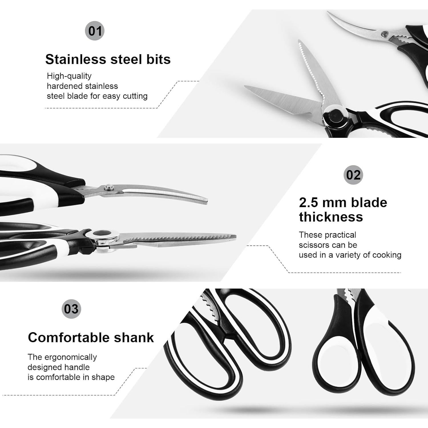 Tijeras de cocina multifuncionales Tyzine 2 piezas acero inoxidable