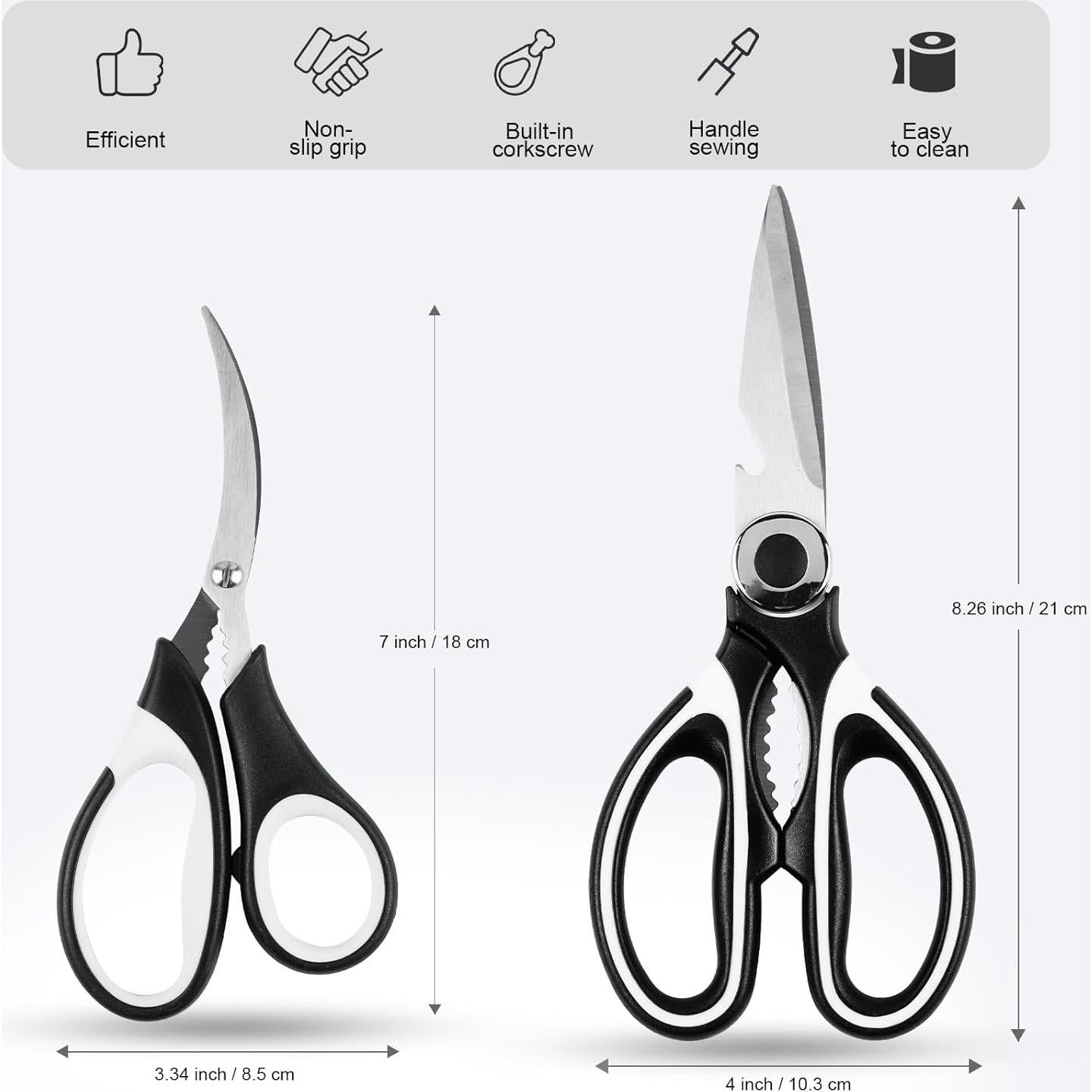 Tijeras de cocina multifuncionales Tyzine 2 piezas acero inoxidable