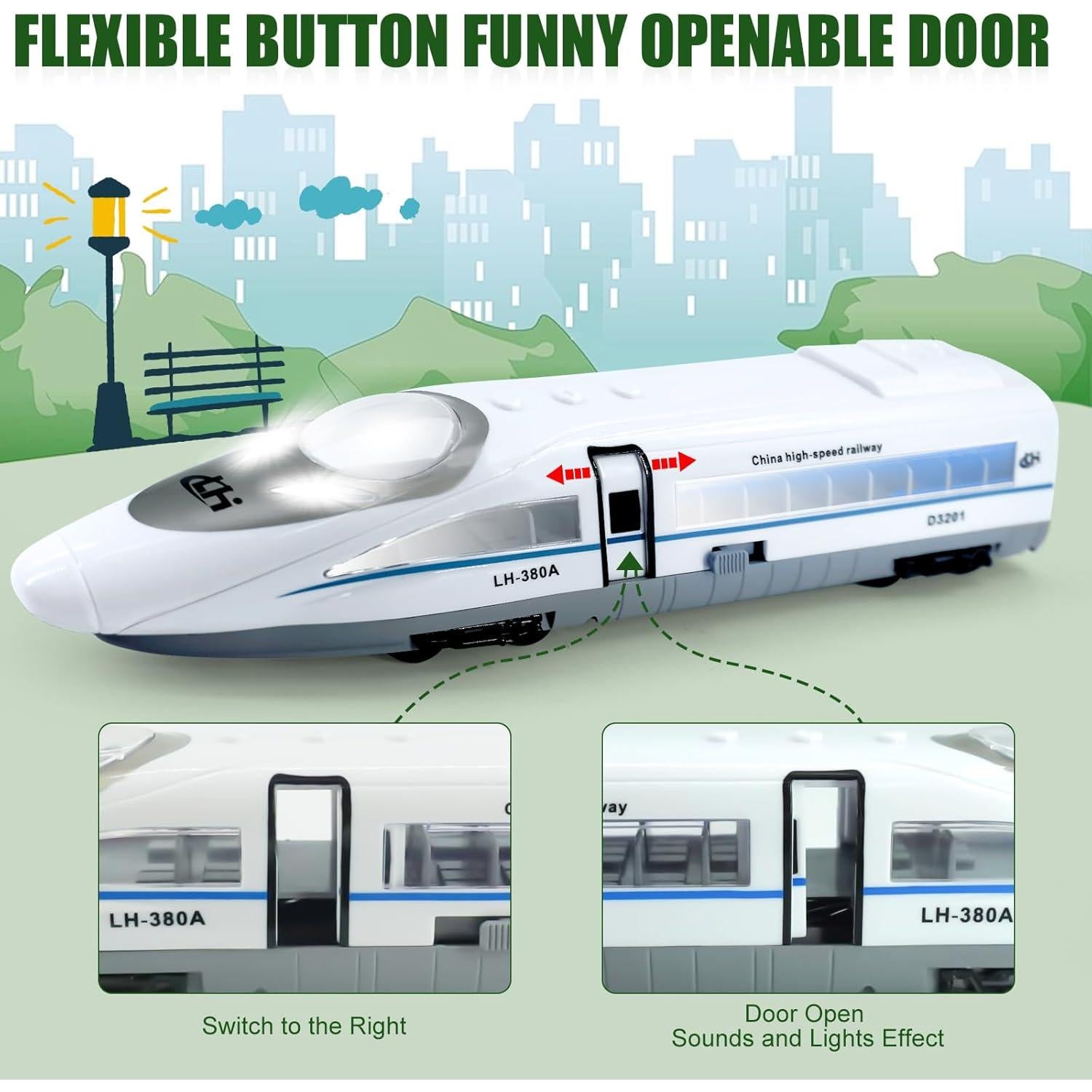 Tren Bala Eléctrico OTONOPI con Luces y Sonidos 27,94 cm