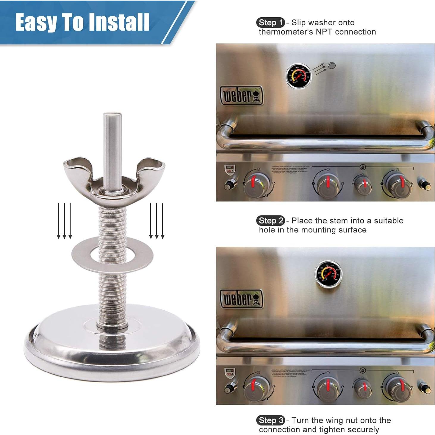 Termómetro de Parrilla Criditpid 2 3/8'' para BBQ y Humo