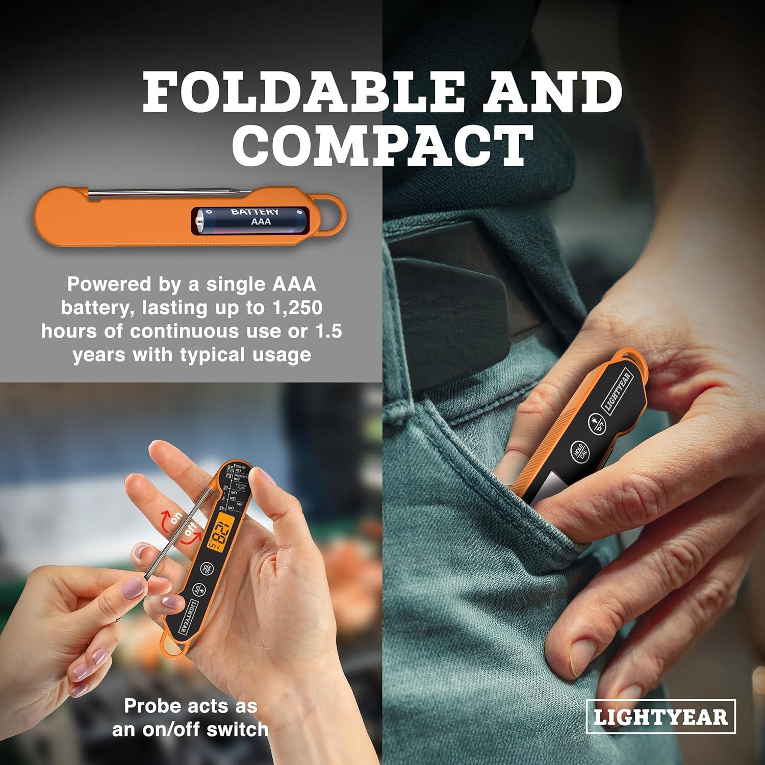 Termómetro de Carne Lightyear | Digital Inmediato IP65 Acero Inoxidable