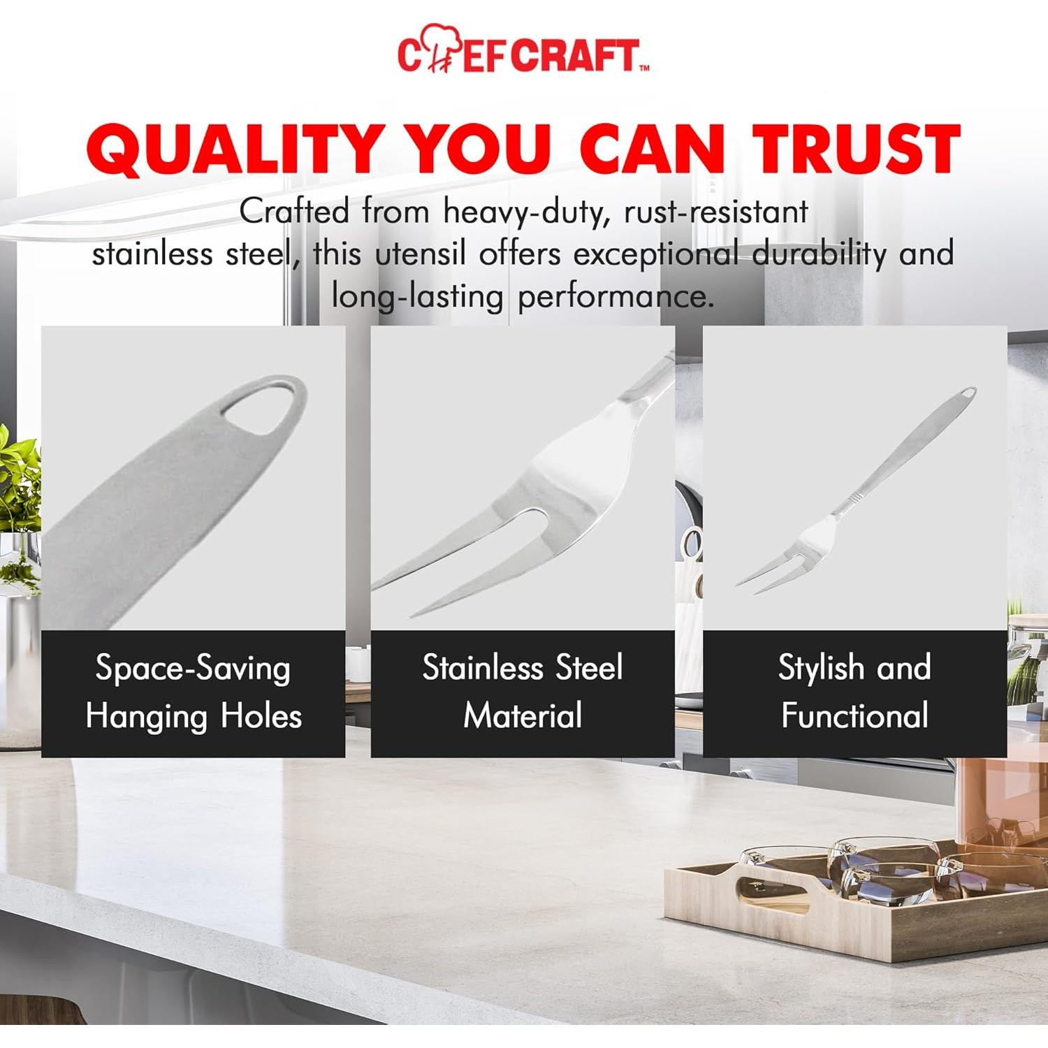 Tenedor de Servicio Chef Craft 33 cm Acero Inoxidable