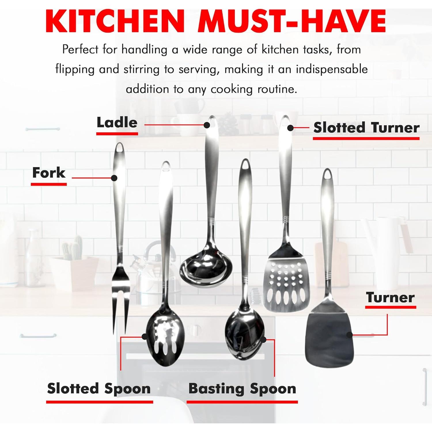 Tenedor de Servicio Chef Craft 33 cm Acero Inoxidable