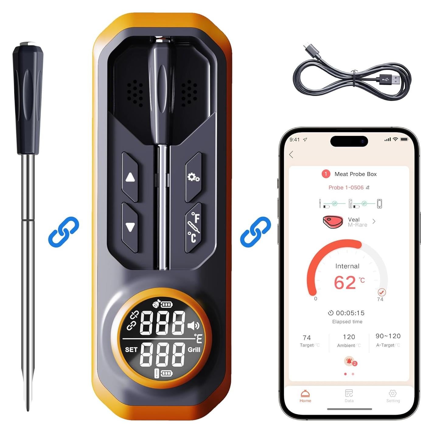 Termómetro Inalámbrico DENT Smart - Bluetooth con Duales Probes para BBQ