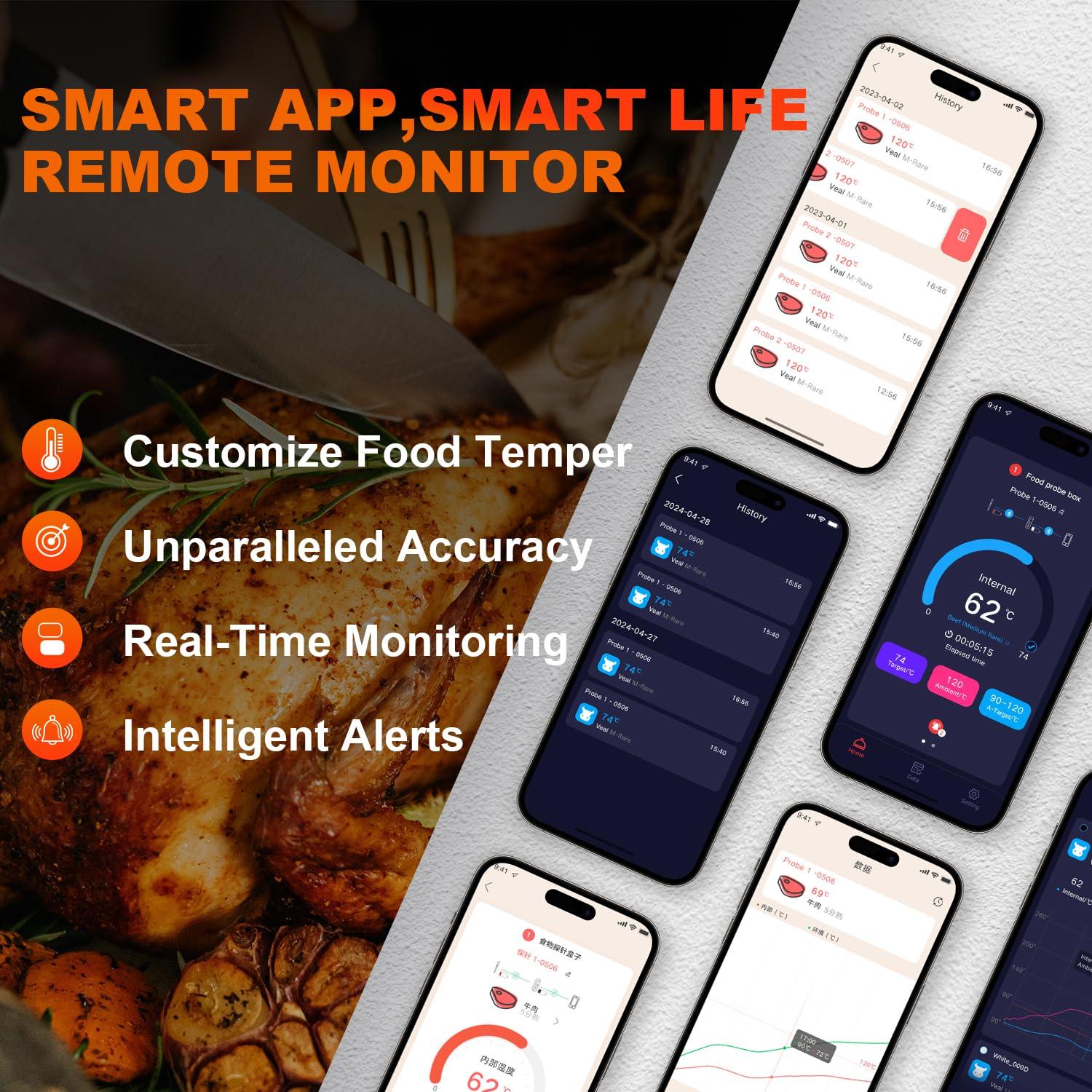 Termómetro Inalámbrico DENT Smart - Bluetooth con Duales Probes para BBQ