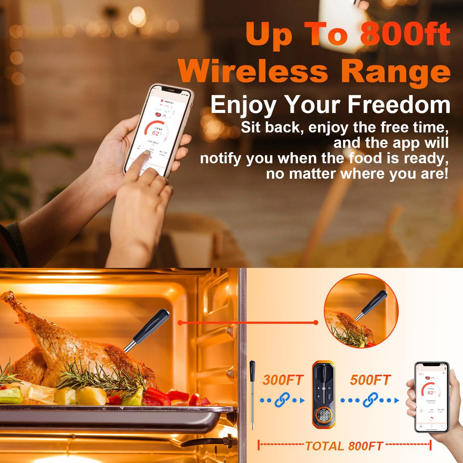 Termómetro Inalámbrico DENT Smart - Bluetooth con Duales Probes para BBQ