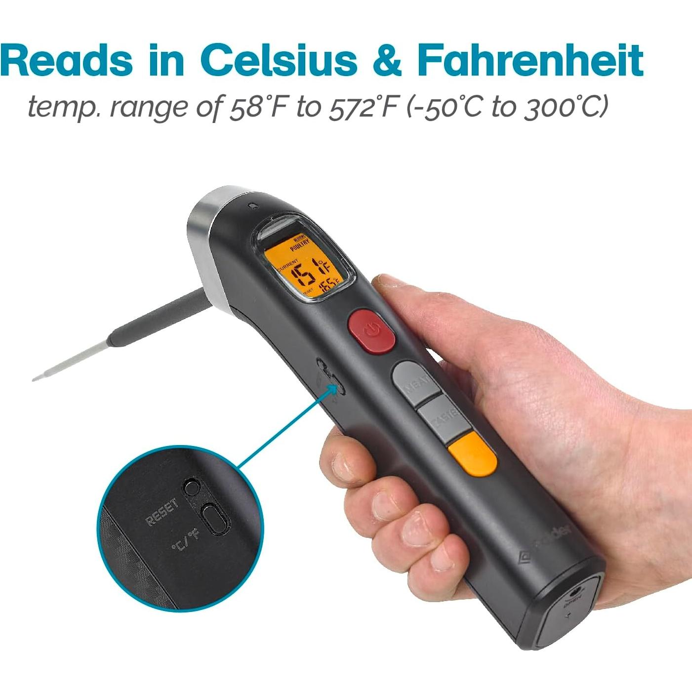 Termómetro Digital Polder Grill Partner con Sonda Plegable 25.4 cm