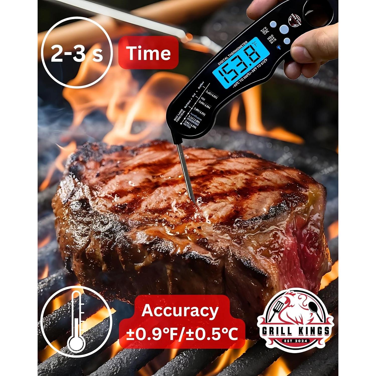 Termómetro Digital de Cocina Grill Kings - Instantáneo y Resistente al Agua
