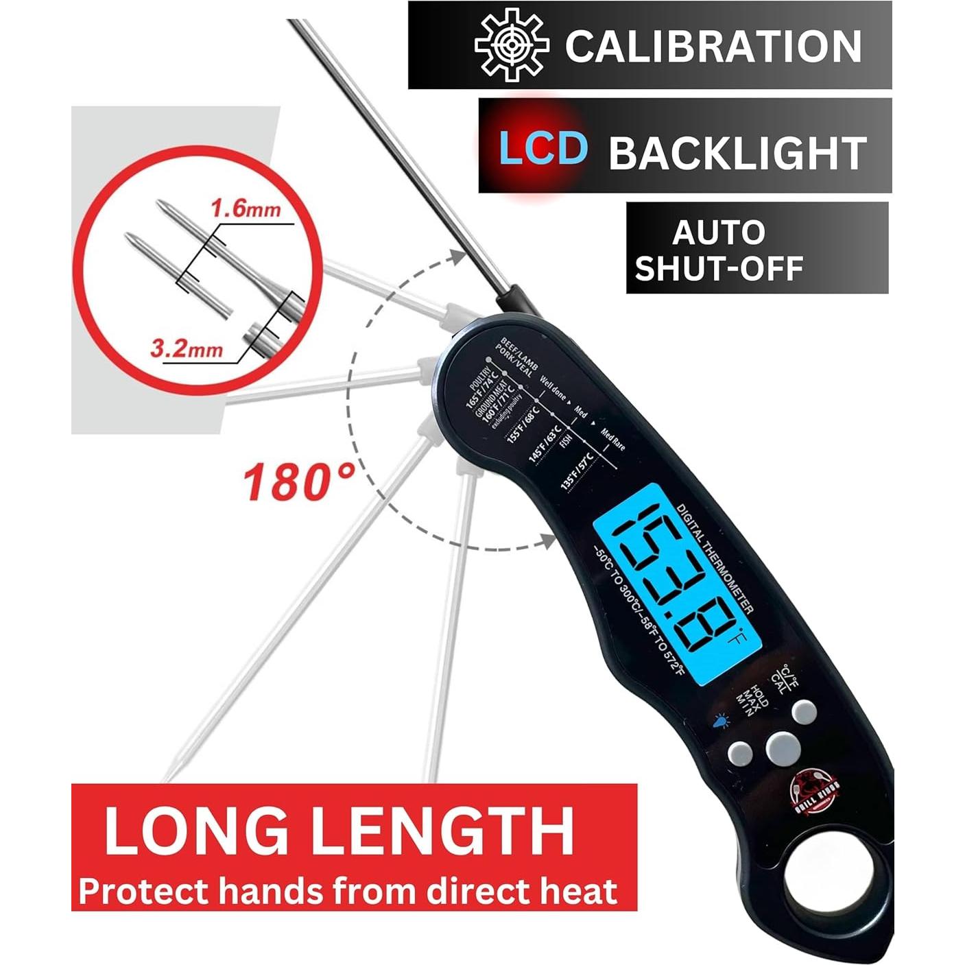 Termómetro Digital de Cocina Grill Kings - Instantáneo y Resistente al Agua