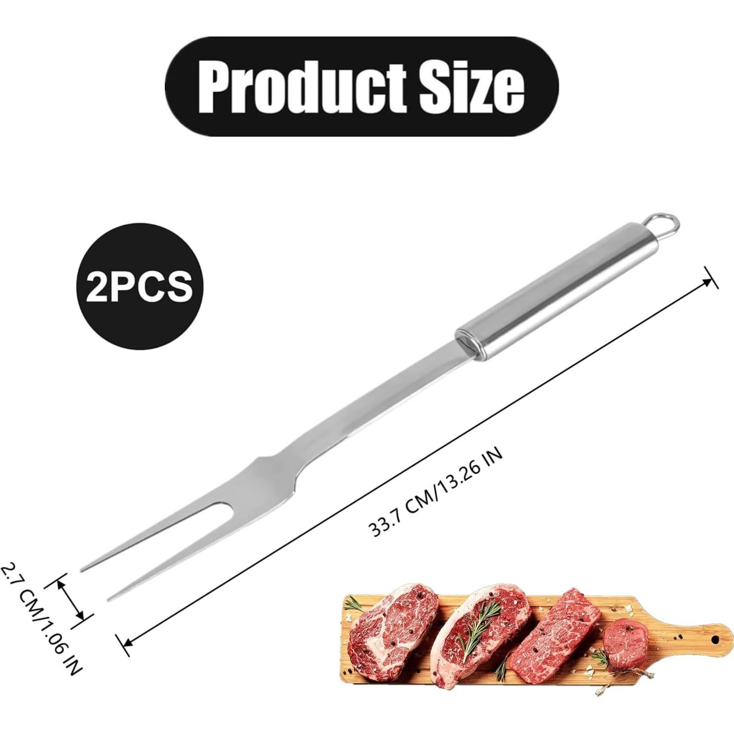 Tenedores de Carne FJYXCHENXM Acero Inoxidable 33.7 cm 2 Pcs