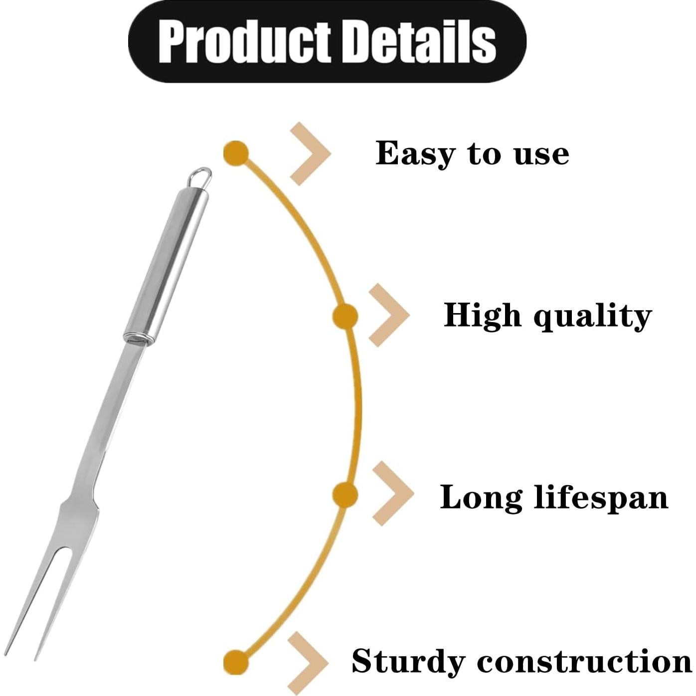 Tenedores de Carne FJYXCHENXM Acero Inoxidable 33.7 cm 2 Pcs