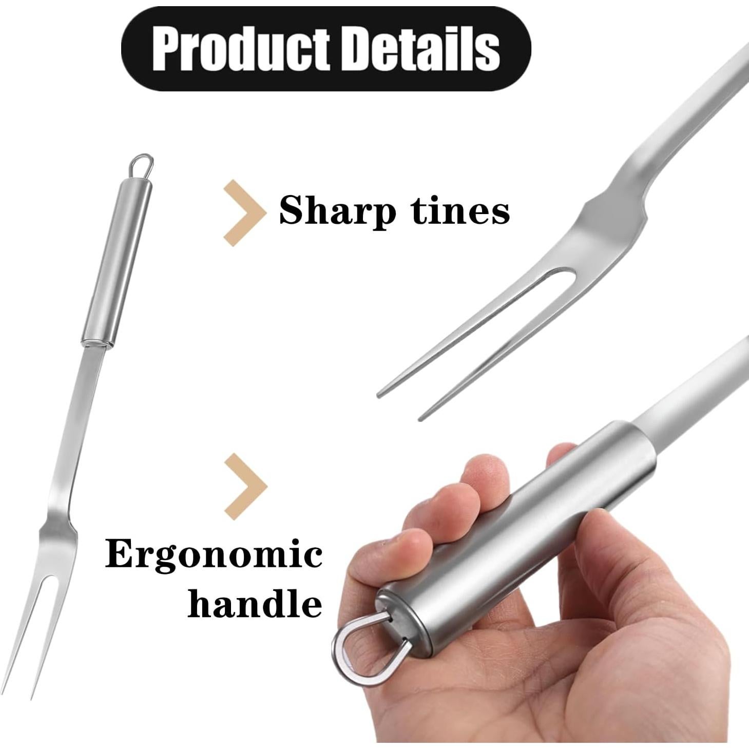 Tenedores de Carne FJYXCHENXM Acero Inoxidable 33.7 cm 2 Pcs