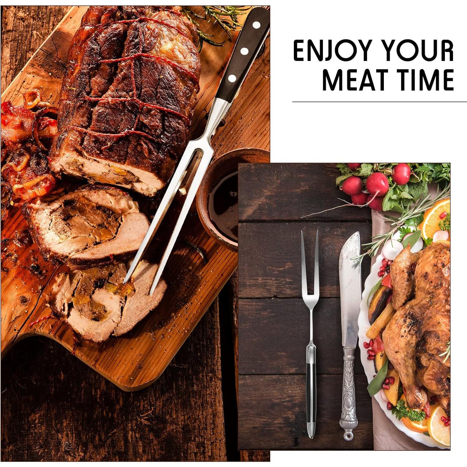 Tenedor de Tallado para Carne CHENGU 2 Piezas 30.48 cm Acero Inoxidable