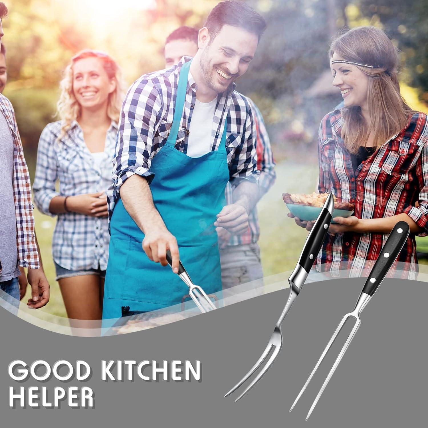 Tenedor de Tallado para Carne CHENGU 2 Piezas 30.48 cm Acero Inoxidable