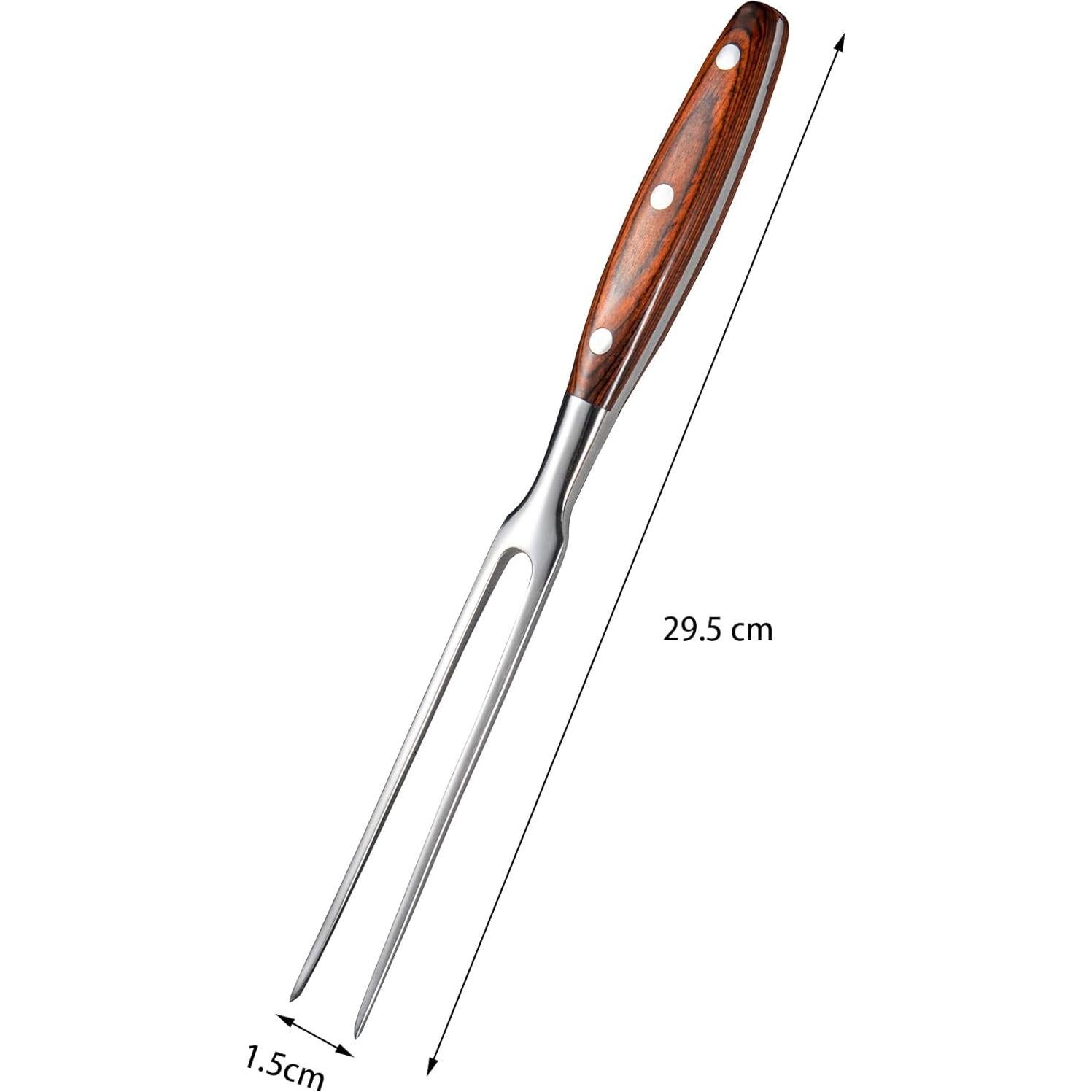 Tenedor de Carne IMEEA 29.5 cm Acero Inoxidable Mango Madera