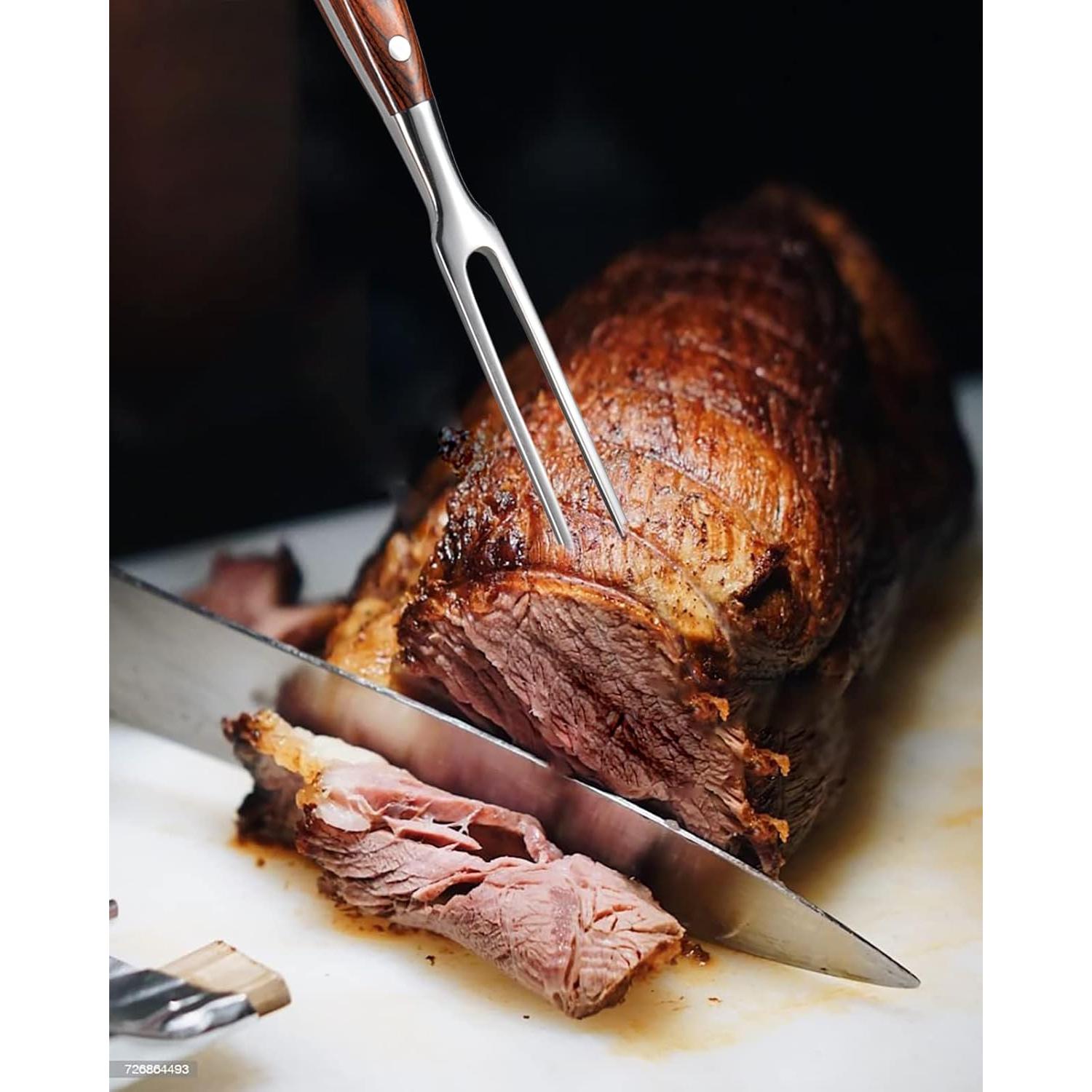 Tenedor de Carne IMEEA 29.5 cm Acero Inoxidable Mango Madera