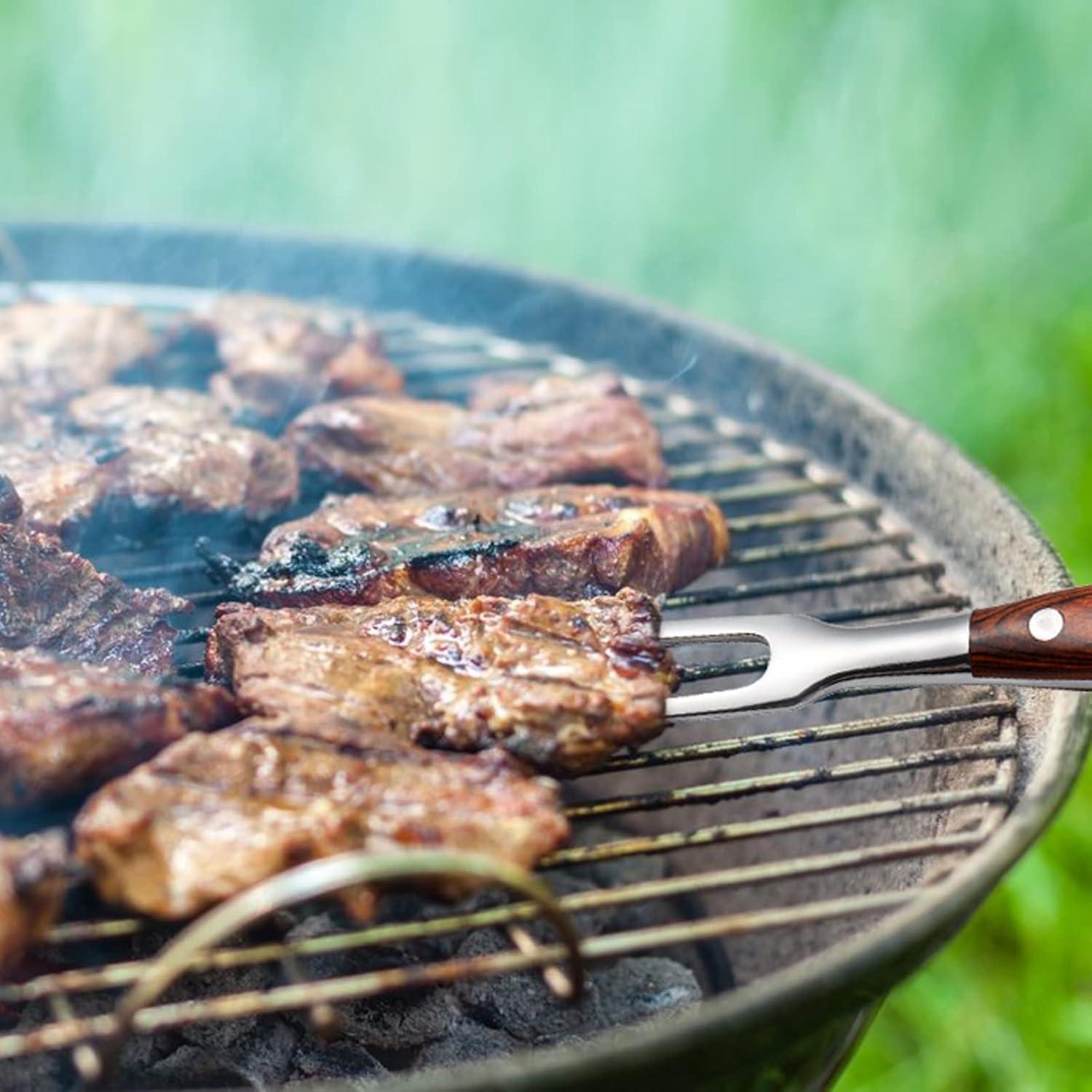 Tenedor de Carne IMEEA 29.5 cm Acero Inoxidable Mango Madera