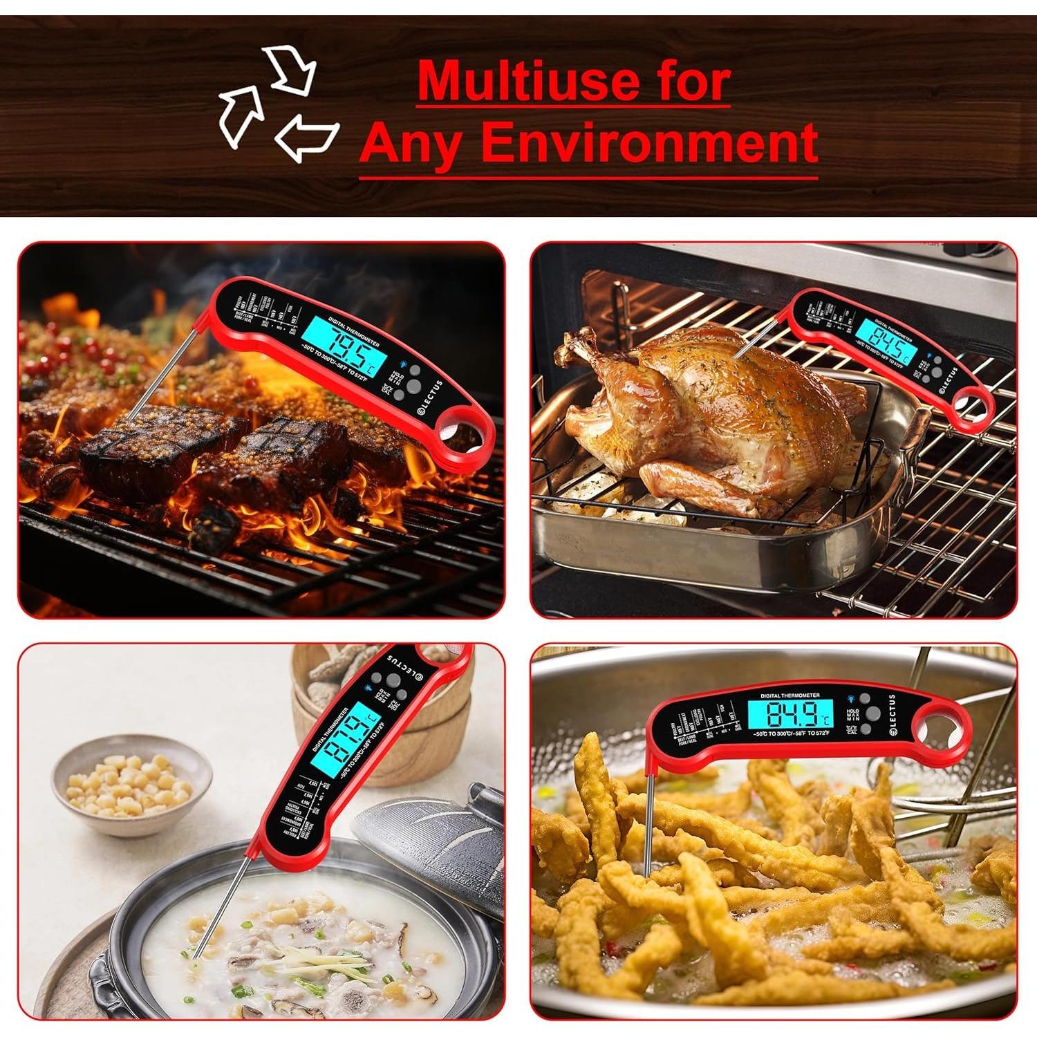 Termómetro Digital de Carne FM01 con Sonda Plegable y Pantalla LCD